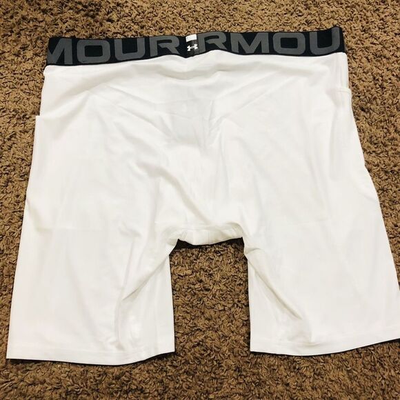 New Under Armour Mens HeatGear Compression Shorts Baseball Base Layer White 3XL - Picture 6 of 7